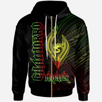 Guam Zip Hoodie Chamorro Forever Reggae Color Unisex Black - Polynesian Pride