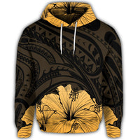 Royal Hibiscus Polynesian Tribal Golden Hoodie - Polynesian Pride