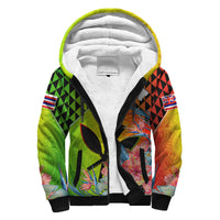 Hawaii Sherpa Hoodie Hawaiian Tribal Kanaka Maoli Hibiscus LT14 Unisex Reggae - Polynesian Pride