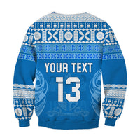 (Custom Text and Number) Bula Fiji Sweatshirt Tapa Pattern LT13 - Polynesian Pride