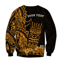 (Custom Personalised) Hawaii Polynesian Sweatshirt Gold Tiki Masks Hawaiian LT13 - Polynesian Pride