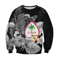 Guam Seal Sweatshirt Polynesian Turtle with Flowers Version White LT13 - Polynesian Pride