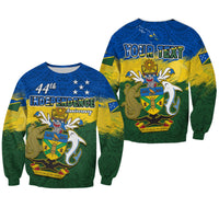 (Custom Personalised) Solomon Islands Sweatshirt Happy 44th Independence Anniversary Polynesian Pattern LT14 Unisex Blue - Polynesian Pride