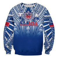 (Custom Text And Number) Samoa Rugby Sweatshirt Personalise Toa Samoa Polynesian Pacific Navy Version LT14 - Polynesian Pride