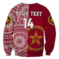 (Custom Text And Number) Tonga Eua High School Sweatshirt Class Of Year Tongan Ngatu Pattern LT14 - Polynesian Pride
