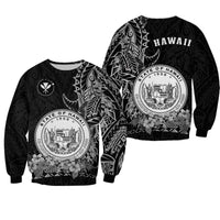 Hawaiian Polynesian Sweatshirt White Seal of Hawaii LT13 Unisex White - Polynesian Pride