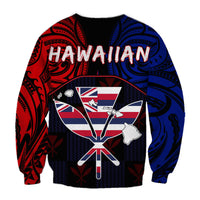 Hawaiian Kanaka Sweatshirt Flag Nation Black Demodern AH - Polynesian Pride