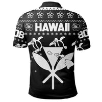 Kanaka Turtle Christmas Pattern Polo Shirt Helen Style White - Polynesian Pride