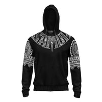 American Samoa Hoodie Neck Tattoo Unisex Black - Polynesian Pride
