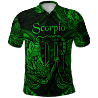Custom Scorpio Zodiac Polynesian Polo Shirt Unique Style Green LT8 - Polynesian Pride