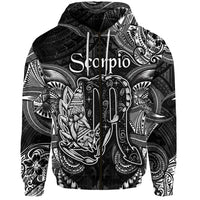 Custom Scorpio Zodiac Polynesian Zip Hoodie Unique Style Black LT8 - Polynesian Pride