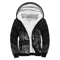 Fathers Day Polynesian Personalised Sherpa Hoodie My Dad My Hero LT7 Unisex Black - Polynesian Pride