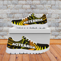 Aotearoa Fern Sneakers New Zealand Hei Tiki Gold Style LT13 White - Polynesian Pride