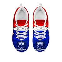 Happy Samoan Fathers Day Sneakers Hibiscus Mix Polynesian Pattern LT14 - Polynesian Pride