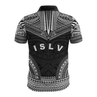 Society Islands Polo Shirt Society Islands Flag Polynesian Chief Tattoo Black Version - Polynesian Pride