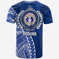 North Mariana Our Story Begins Geometrical Polynesian Pattern T Shirt LT7 - Polynesian Pride