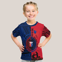 Samoa Independence Day T Shirt Military Polynesian Pattern LT9 Kid Blue - Red - Polynesian Pride
