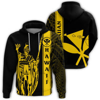 Kanaka Map King Yellow Hoodie Edgar Style Unisex Yellow - Polynesian Pride