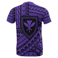 Hawaii Coat of Arms Polynesian T Shirt Purple Quarter Style - Polynesian Pride