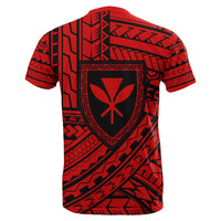 Hawaii Kanaka Polynesian T Shirt Red Quarter Style - Polynesian Pride