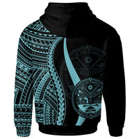 Marshall Islands Custom Hoodie Turquosie Tentacle Tribal Pattern Crest - Polynesian Pride