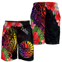 Tahiti Men's Shorts - Tropical Hippie Style Black - Polynesian Pride