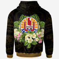 Tahiti Zip Hoodie Polynesian Gold Patterns Collection - Polynesian Pride
