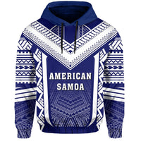 American Samoa Coat of Arms Polynesian Hoodie Active Blue - Polynesian Pride