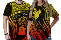 Custom Polynesian Valentine Couple T Shirt I LOVE YOU Hibiscus Style Special LT13 6XL - Polynesian Pride
