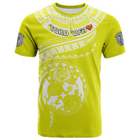 (TOKO ofA) Tonga Polynesian T Shirt Tonga Waves Mix Logo Yellow White LT13 Unisex Yellow - Polynesian Pride