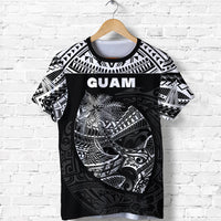 Custom Guam Rugby T Shirt Polynesian Patterns Black LT16 - Polynesian Pride