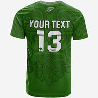 Custom Maori 2021 T Shirt Green Aotearoa Tattoo Custom Text and Number LT13 - Polynesian Pride