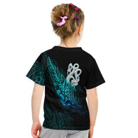 Aotearoa T Shirt Kid Fern Mix Manaia Matau LT13 - Polynesian Pride