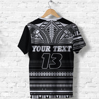Custom Polynesian Rugby T Shirt With Love Custom Text and Number - Polynesian Pride