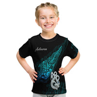 Aotearoa T Shirt Kid Fern Mix Manaia Matau LT13 Youth XL Size14 - Polynesian Pride