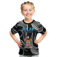 Fiji Coat Of Arms T Shirt Kid Polynesian Mix Coconut Pattern LT13 Youth XL Size14 - Polynesian Pride