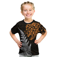 Leo Zodiac Style Maori T Shirt Kid Orange Lion LT13 Youth XL Size14 - Polynesian Pride