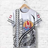 Custom Tahiti Rugby T Shirt Marvelous Version White Custom Text and Number - Polynesian Pride
