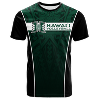 Hawaii Volleyball Green Warrior T Shirt LT2 GREEN - Polynesian Pride