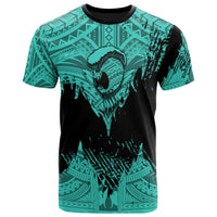 Hawaii Polynesian Warrior Ikaika T Shirt Benjamin Style Turquoise - Polynesian Pride