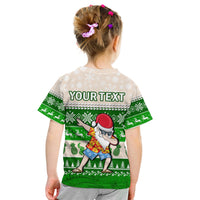(Custom Personalised) Hawaii Mele Kalikimaka T Shirt KID Dabbing Santa Green Merry Christmas LT14 - Polynesian Pride