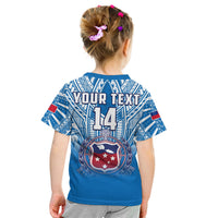 (Custom Text And Number) Samoa Rugby T Shirt KID Personalise Toa Samoa Polynesian Pacific Blue Version LT14 - Polynesian Pride