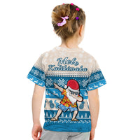 Hawaii Mele Kalikimaka T Shirt KID Dabbing Santa Blue Merry Christmas LT14 - Polynesian Pride