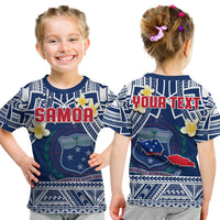 (Custom Personalised) Samoa T Shirt KID Samoan Plumeria Flowers Mix Polynesian Pattern LT14 Youth XL Size14 - Polynesian Pride
