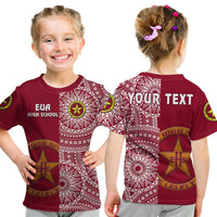 (Custom Personalised) Tonga Eua High School T Shirt KID Tongan Ngatu Pattern LT14 Youth XL Size14 - Polynesian Pride