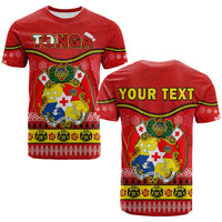 Custom Tonga Christmas T Shirt Tongan Ngatu Kilisimasi Fiefia LT14 Red - Polynesian Pride