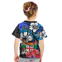 (Custom Text and Number) Fiji Tie Dye T Shirt Polynesian Blue Tribal Creative Tropical Flowers LT13 - Polynesian Pride