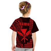 Hawaii Day Kakau T Shirt KID Proud To Be Hawaiian Red King Kamehameha and Kanaka Maoli LT13 - Polynesian Pride