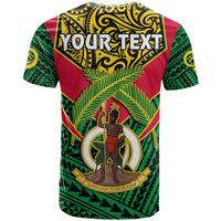 Custom Vanuatu Rugby T Shirt Coat of Arms Polynesian Pattern LT14 - Polynesian Pride