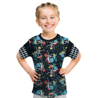 Hawaii Skeleton Surf T Shirt KID Halloween Hawaiian Tribal LT13 Youth XL Size14 - Polynesian Pride
